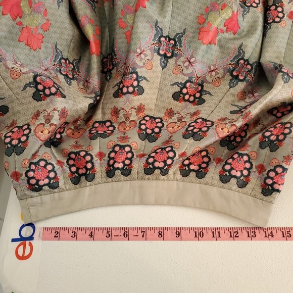 Siddhartha Bansal Anthropologie Womens Saanvi Floral Skirt Size 6 Gray Full Midi - Picture 10 of 12